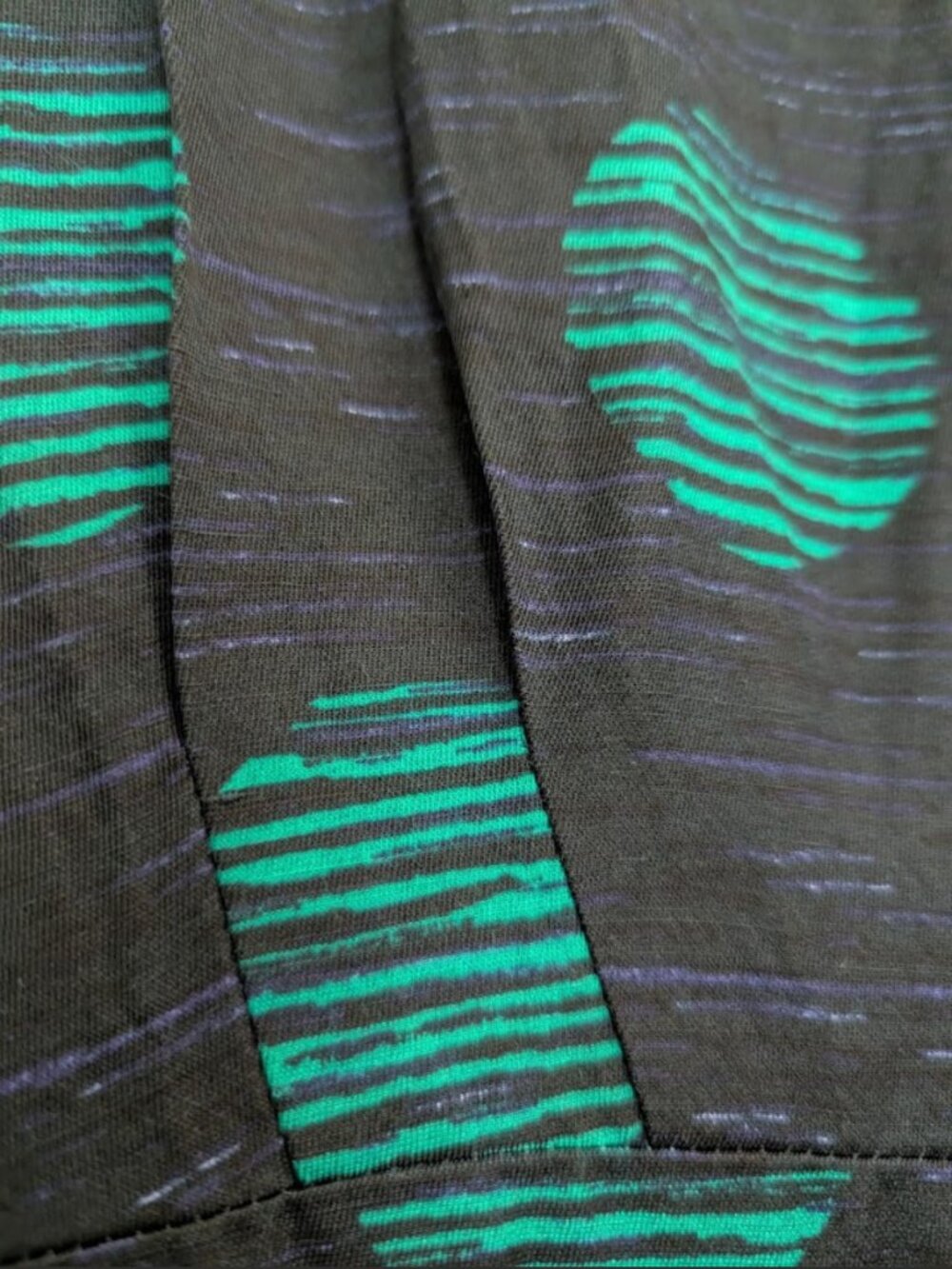 B.R. Linen Green Polka Dot Navy Blue Dress Y2K Coastal - Picture 5 of 9